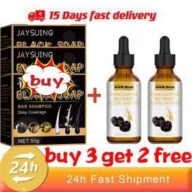 Magic White Hair to Black Shampoo Dye Soap Natural Color Soap Restore Gray Beard Cover Gray Hair Dye Hair Fixing Shampoo Bar (Function: Buy 3 get 2 free)