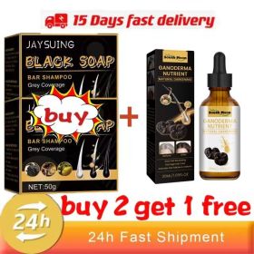 Magic White Hair to Black Shampoo Dye Soap Natural Color Soap Restore Gray Beard Cover Gray Hair Dye Hair Fixing Shampoo Bar (Function: Buy 2 get 1 free)