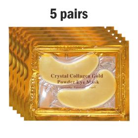 5/10/20/30 Pairs Crystal Gold Eye Patches Anti Dark Circles Remove Eye Bags Moisturizing Golden Collagen Eye Mask Skin Care Eyes (Color: 5 Pairs)