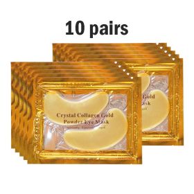 5/10/20/30 Pairs Crystal Gold Eye Patches Anti Dark Circles Remove Eye Bags Moisturizing Golden Collagen Eye Mask Skin Care Eyes (Color: 10 pairs)